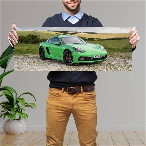 Cuadro 30x80cm Auto 2020 Porsche 718 Cayman Gts 333