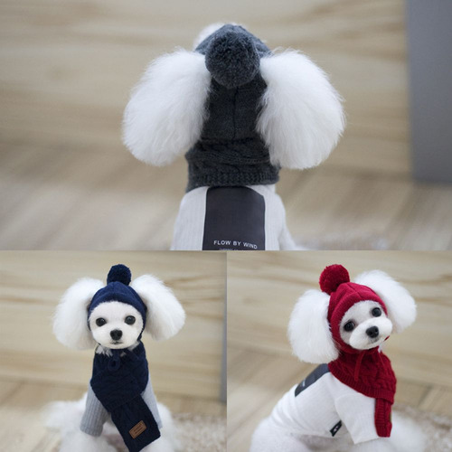 C Disfraz De Mascota, Gorro, Bufanda Tejida, Cálida, Ropa