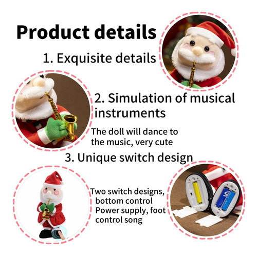 Xc 1pcs Juguete De Baile Eléctrico Santa Claus Tocando