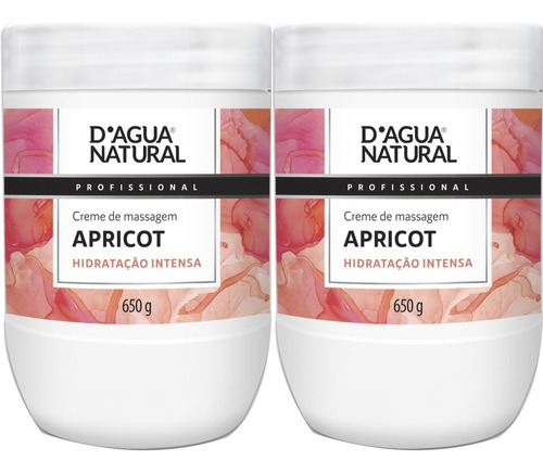  2 Creme Massagem Apricot Uso Em Gestante 650g D'agua Natural