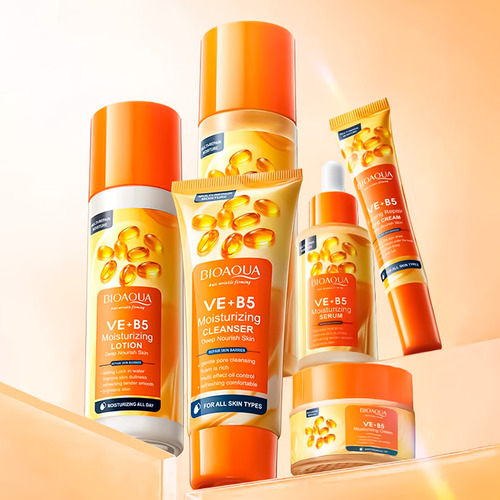 Bioaqua Set 5 Piezas Decuida Facial Con Vitamina E Y B5 Rutina Hidratante Completa Tónico Limpiador Loción Y Crema Facial
