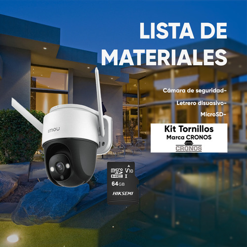 Imou Cámara Ip Pt Wifi 4mp S42fn-plus-64 Con Microsd 64gb Y Letrero Disuasivo Full Color Audio 2 Vías 30m De Visión Nocturna 3.6mm Sirena Y Luz Blanca H.265 Detección De Humanos S42fn Onvif