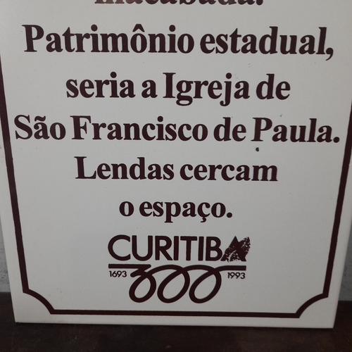 Imagem 3 de 4 de Curitiba 300 Anos Azulejo Comemorativo 1993. Ruínas