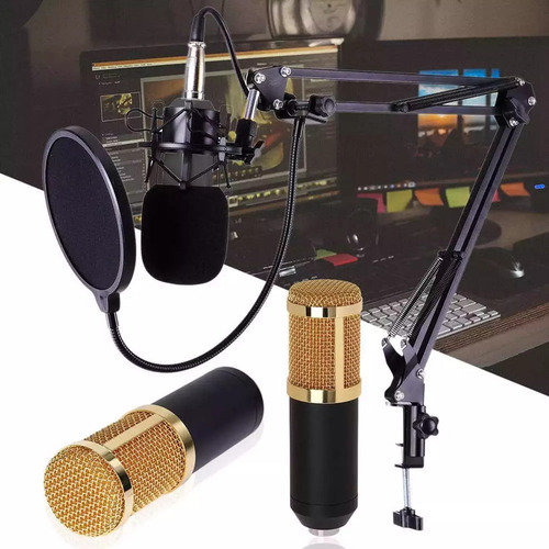 Imagen 6 de 10 de Set De Microfono Con Brazo Estudio Condensador Podcast Atrix