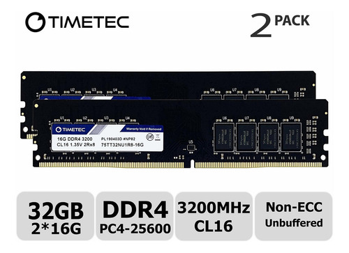 Memoria Ram 32gb (2x16gb) Ddr4 3200mhz Pc4-25600 Timetec