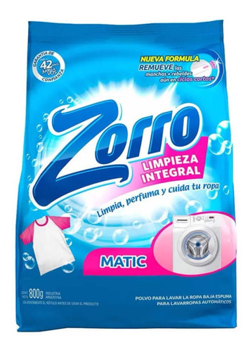 Jabón En Polvo Zorro Limpieza Integral 800grs (cod 5750)