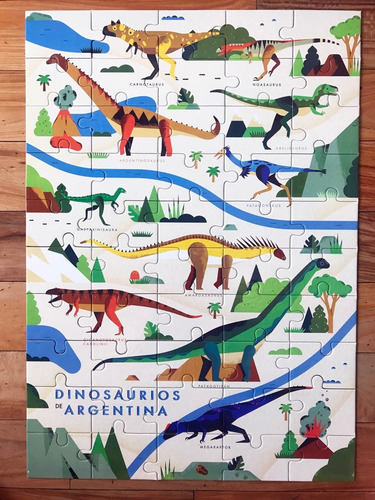 Imagen 10 de 12 de Rompecabezas De Dinosaurios De Argentina. 50 Piezas!
