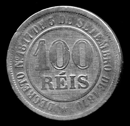 Moeda Brasil Império 100 Réis 1887 Cuproníquel  V29  L.1321a