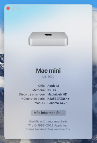 Apple Mac Mini 2020 M1 16 Gb 256 Gb