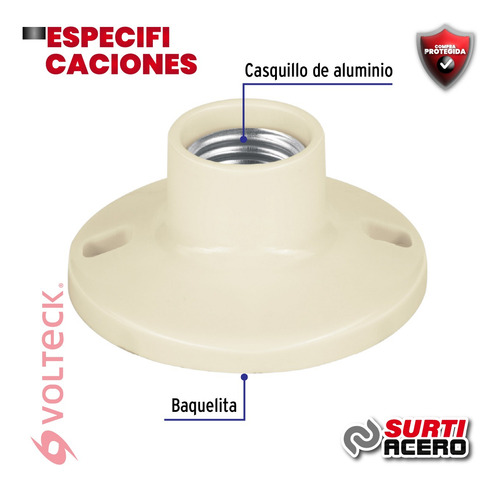 Kit 10 Portalámparas 4 De Baquelita, Volteck 46520