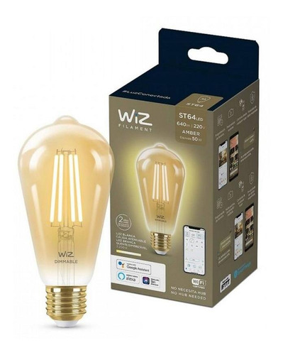 Pack 6 Lámparas Led Wiz Wifi Filamento Edison 6.9w E27