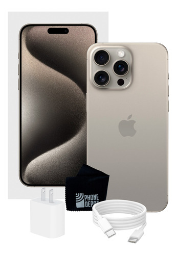Apple iPhone 15 Pro Max 256 Gb Titanio Natural Esim Con Caja Original Y Batería 100% (Reacondicionado)