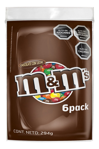 Chocolate M&m Six Pack 6 X 48gr