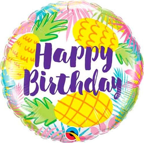 Bexiga Balão Aniversário Abacaxi Tropical Qualatex 46cm