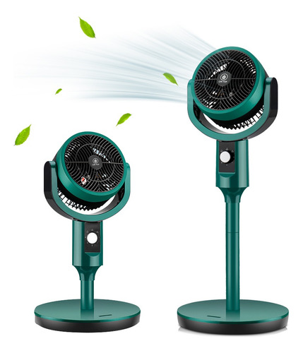 Ventilador De Pie 3 Aspas Circulación Aire Altura Ajustable 31 Cm 60hz Verde Negro Plástico 3