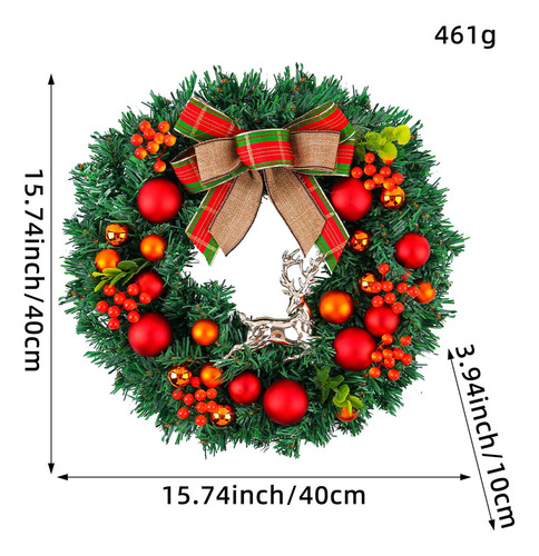 Corona De Navidad Artificial Con Adorno De Bola Estilo F