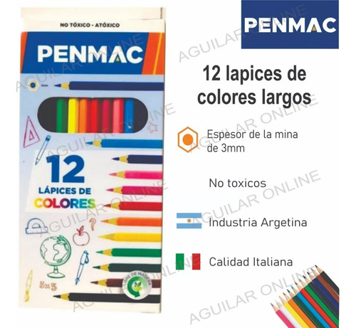 Lápices De Colores Penmac Por 12 Unidades