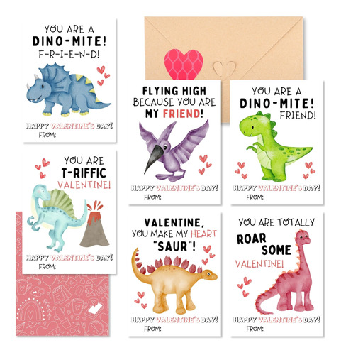 Vainechay Tarjetas De Dinosaurio Para El Dia De San Valentin