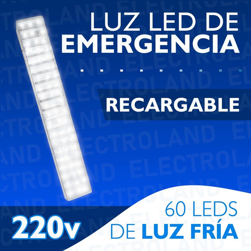 Imagen 3 de 10 de Luces Luz Emergencia 60 Leds Recargable 2 Intensidades 12 Hs