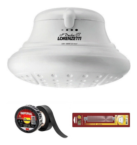 Kit Bella Ducha 4t 220v 6800w Lorenzetti +fita +resistência