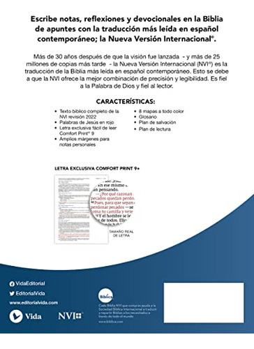 Nvi, Santa Biblia, Revisión 2022, Edición Para Notas, Leathe