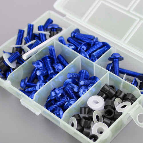 Kit De Tornillos Para Carenado De Moto 158, Color Azul