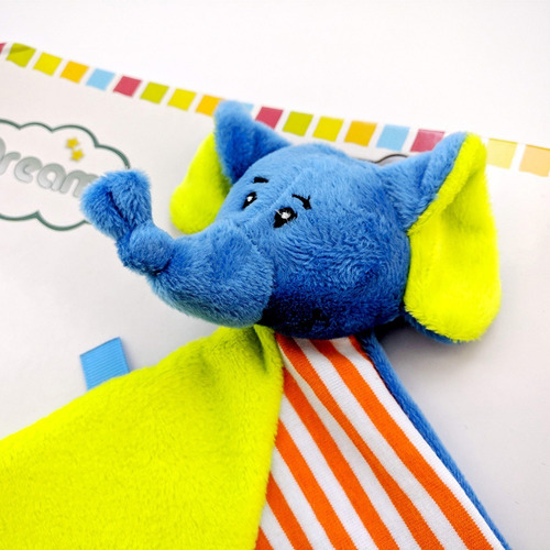 Imagen 2 de 2 de Trapito Manta De Apego Elefante Suave Colores Llamativos 0m+