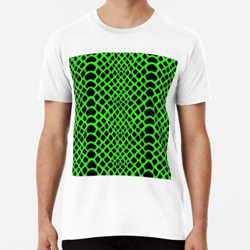 Remera Black And Neon Green Reptile Snake Scales Animal Prin