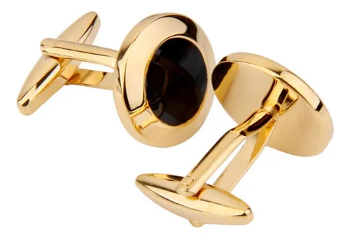 1par Gemelos De Camisa Traje Botón De Collar Color Oro