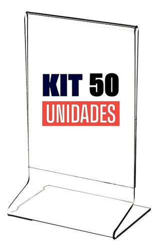 Expositor Acrilico T A7 8x11cm Para Qr Code Kit C/ 50 Peças