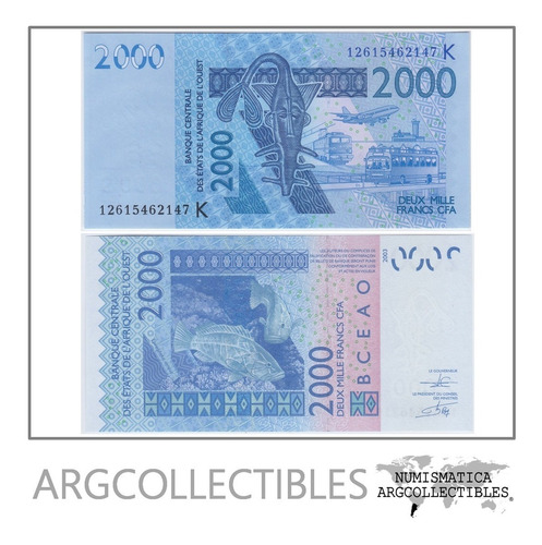 Senegal Billete 2000 Francos Año 2012 Pick-716ki Unc