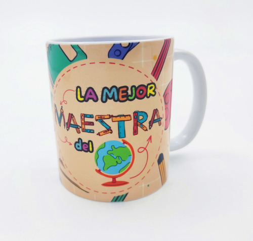 Mug Taza Pocillo Porcelana Meme Mejor Maestra Mundo