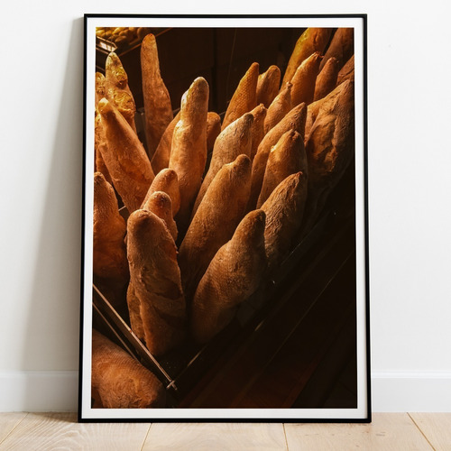 Vinilo Decorativo 30x40cm Poster Baguetes Panaderia Canasto 