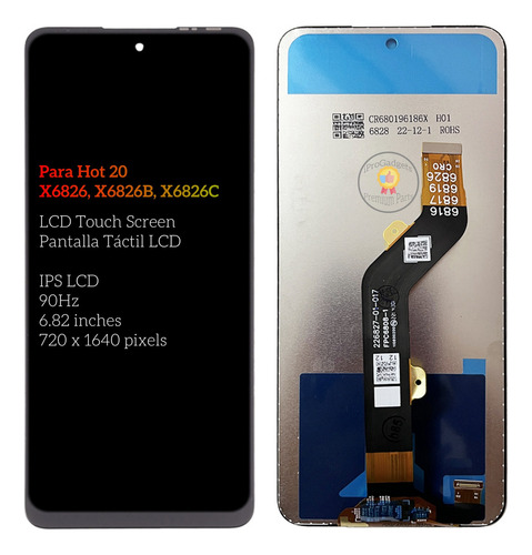 Tela Lcd Sensível Ao Toque Para Infinix Hot 20 X6826 X6826b