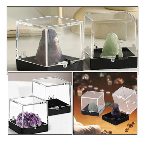 Vitrina En Miniatura De 4 Piezas Para Muestras Minerales Roc
