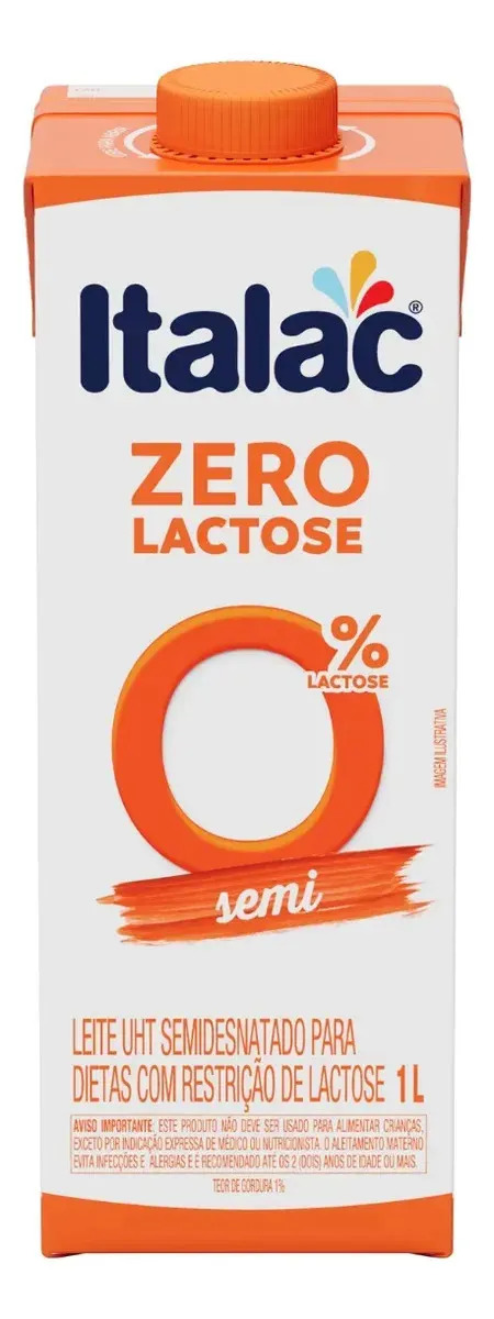 Leite Uht Semidesnatado Zero Lactose Italac Edge 1L
