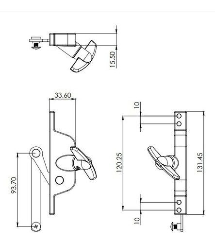 Imagen 2 de 2 de Operador Mariposa Para Celosia Negro