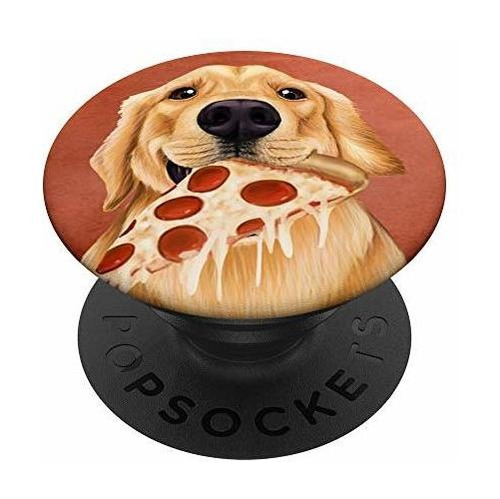 Golden Retriever Comiendo Pizza - Perro Con Una 2lpbp