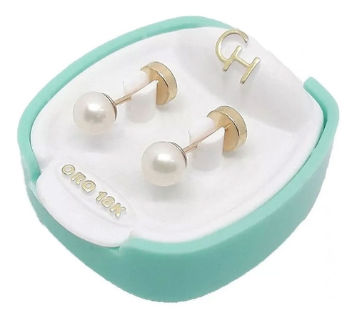 Aros Abridores Bebe Oro 18k Perla Cultivo 3,5mm Ch-108 Cuota