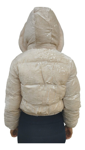 Campera Mujer Puffer Con Lentejuelas
