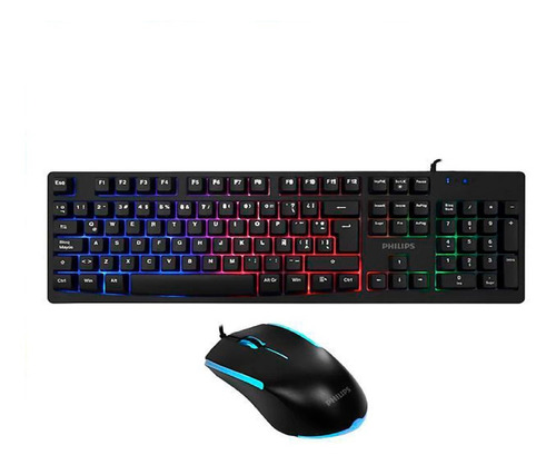 Kit Gamer Teclado + Mouse Philips Led C214bk / Crisol Tecno