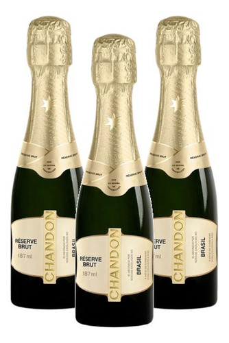 Kit 3 Espumante Baby Chandon Reserve Brut 187ml