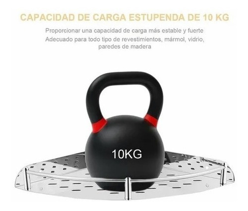 Imagen 4 de 9 de Repisa Esquinera Aluminio Inoxidable Brillante 4 Niveles