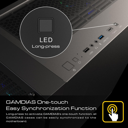 Gamdias Atx Mid Tower Gaming Pc Rgb Case De Cristal Y Excele