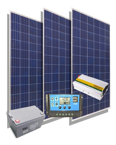 Kit Solar Inversor 1000w 220v Panel Energia Casa Campo M6