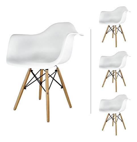 Set 4 Sillas Eames Mundo In Estocolmo Comedor Color de la estructura de la silla Blanco