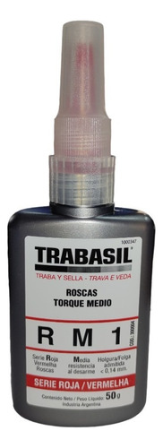 Adhesivo Trabasil Rm1 Serie Roja Trabado De Roscas X 50g