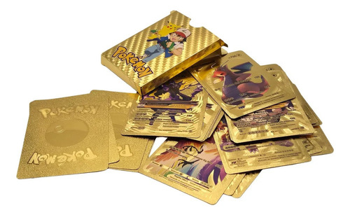 Cartas Coleccionables Pokemon Metalizadas 55und Doradas