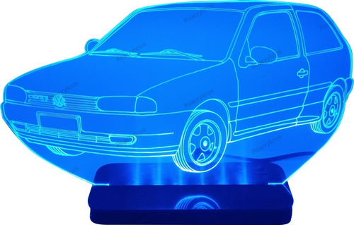 Luminária Abajur De Mesa  Acrílico  - Carro Gol Bolinha Gti