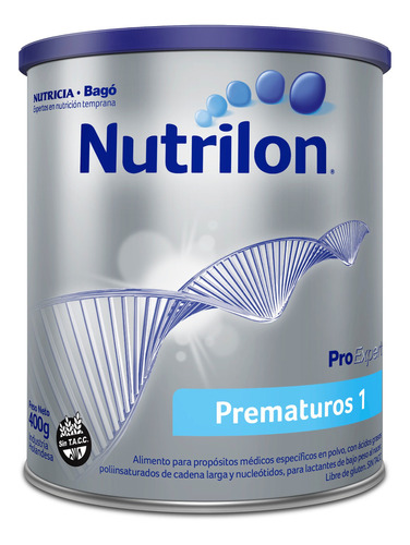 Leche de fórmula en polvo Nutricia Bagó Nutrilon Prematuros 1 en lata de 1 de 400g - 0  a 6 meses